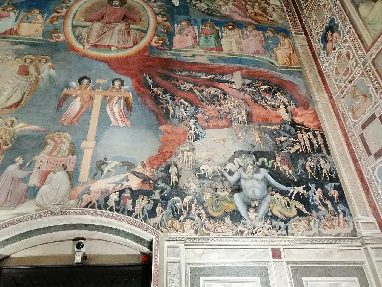 The barrel vault, painted as a blue sky full of stars